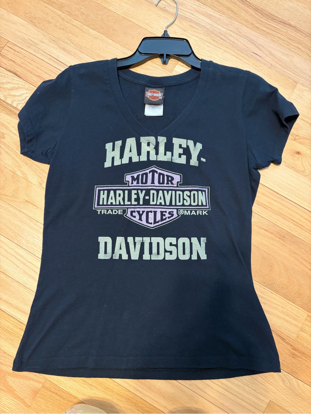 Harley-Davidson Black V-Neck Logo Tee